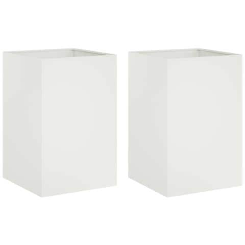 Vaso da giardino 2 pz Bianco 50 x 50 x 75 cm - Foto 1