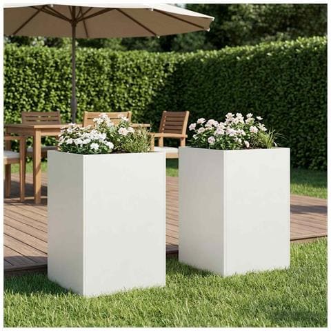 Vaso da giardino 2 pz Bianco 50 x 50 x 75 cm - Foto 2
