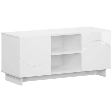 Supporto TV 90 x 34.5 x 40 cm Bianco Lucido - Foto 1