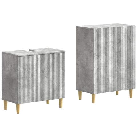 Set di Armadi da Bagno da 2 Pezzi ARNHEM Grigio Cemento - Foto 1