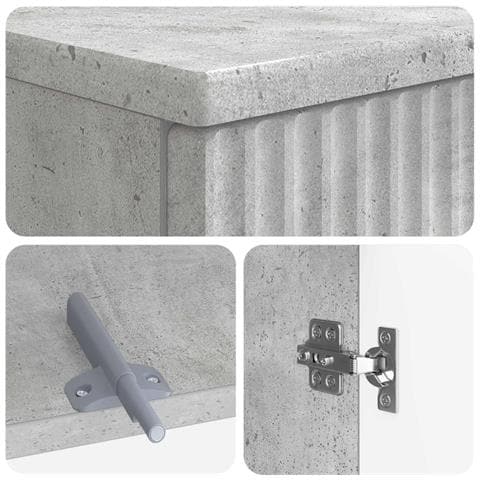 Set di Armadi da Bagno da 2 Pezzi ARNHEM Grigio Cemento - Foto 8