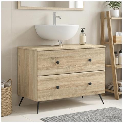 Armadio per Lavabo da Bagno BREDA Rovere Sonoma 82 x 41 x 59 cm - Foto 2