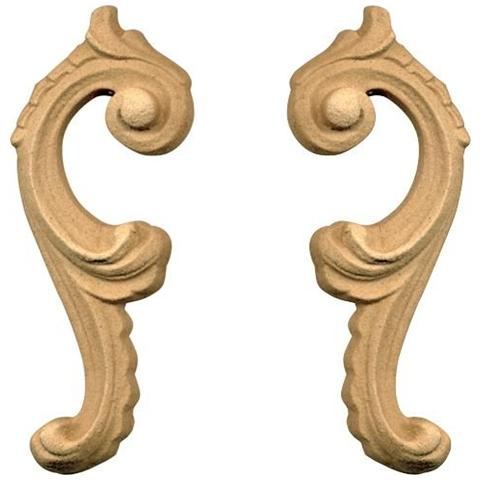 Fregio Mobili Pasta di Legno finitura Grezza Verso Dx 35x92 mm art. 03.4860 - 2pz - Foto 2