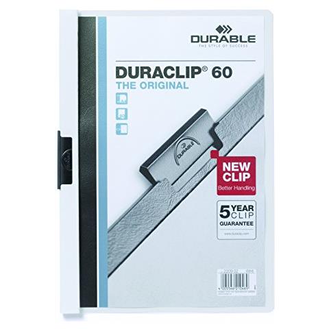 DuraClip Original 60 A4 White PVC Bianco cartellina con fermafoglio - Foto 1