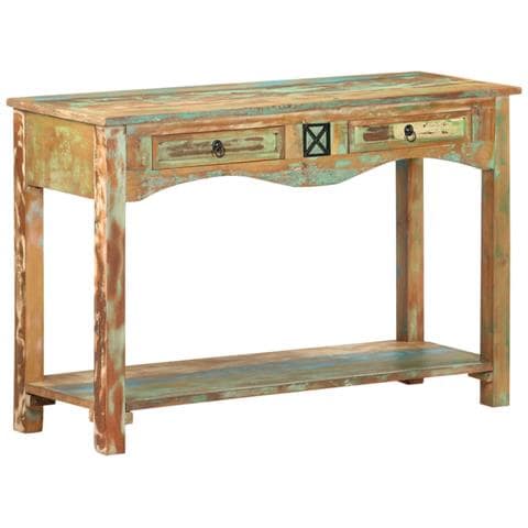 Tavolo Consolle 120x40x75 Cm In Legno Massello Di Recupero - Foto 2