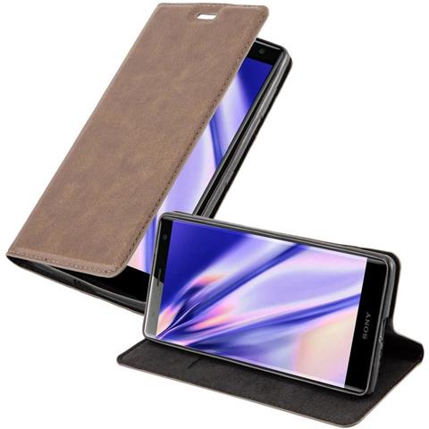 Custodia Compatibile Con Sony Xperia Xz2 In Bruno Caffè - Coperchio Protettiva Con Chiusura Magnetica, Funzione Stand E Tasca Per Le Carte - Foto 1