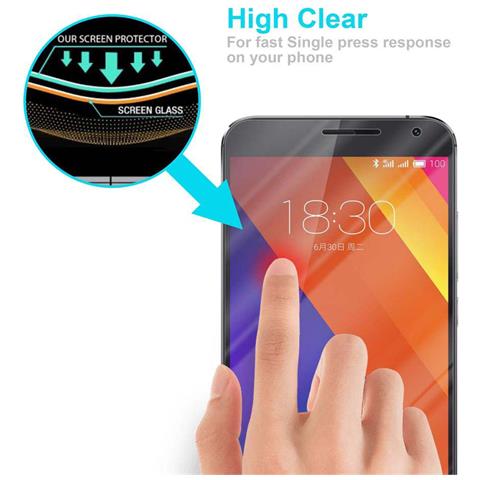 Pellicola Di Armatura Compatibile Con Meizu Mx5 In Elevata Trasparenza - Vetro Temperato (tempered) Di Protezione Del Display In Durezza 9h Con 3d Touch - Foto 8