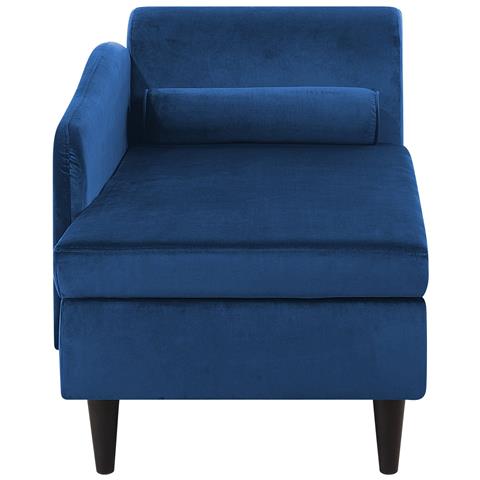 Chaise Longue In Velluto Blu Marino Versione Destra Luiro - Foto 15