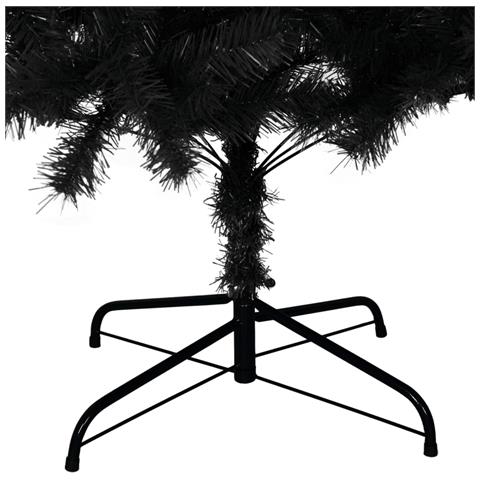 Albero di Natale Artificiale Sottile con Base Nero 210 cm PVC - Foto 2