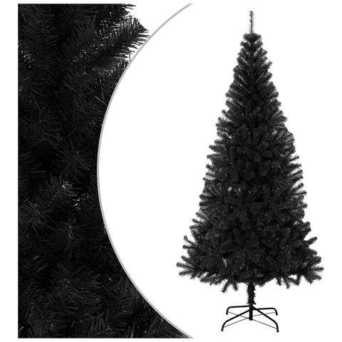 Albero di Natale Artificiale Sottile con Base Nero 210 cm PVC - Foto 1