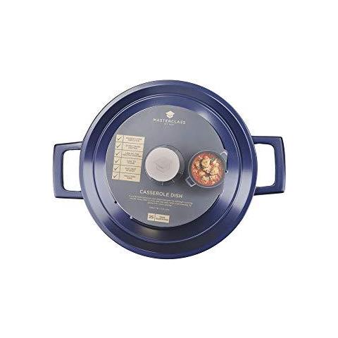 Leggero Casseruola Con Coperchio Piano Cottura A Induzione Forno Cassetta Di Sicurezza Getto Dalluminio Blu Metallizzato 25 Litri 20 Centimetri - Foto 4