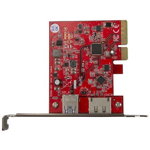 Scheda PCIe eSATA a 2 porte USB 3.1 (10Gbps) - 1x USB-A e 1x eSATA - Scheda di espansione USB 3.1 - Foto 4