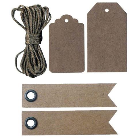 Etichette Kraft E Spago + 20 Etichette Kraft Con Gagliardetto - Foto 1