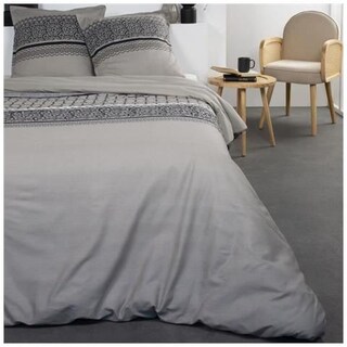 TODAY Good Vibes Parure Letto 2 Persone In Cotone 100%: Copripiumino 240x220 Cm + 2 Federe 63x63 Cm, Bianco/Nero/Blu