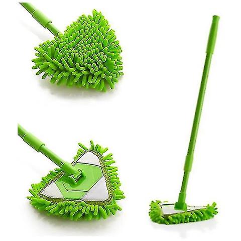 Mop di pulizia regolabile a 360 gradi, con manico lungo, scopa triangolare regolabile e multifunzione, for pavimento e soffitto/parete