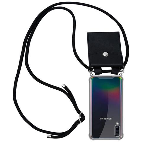 Catena Di Telefoni Cellulari Compatibile Con Samsung Galaxy A70 In Nero - Coperchio Protettivo In Silicone Con Anelli D'argento, Cinturino In Corda E Custodia Staccabile - Foto 1