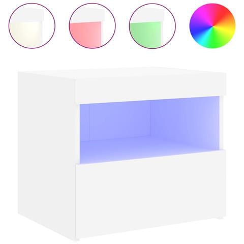 Comodino Con Luci Led Bianco 50x40x45 Cm - Foto 2