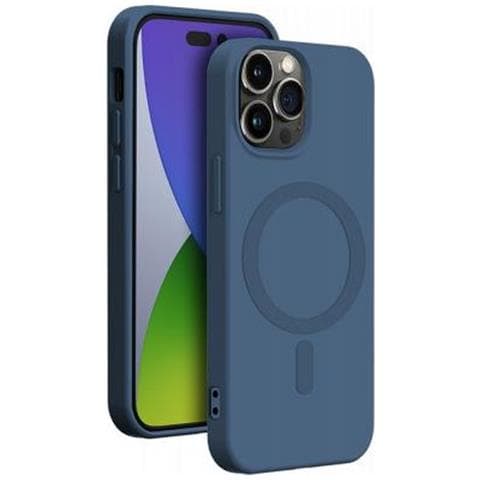 Cover In Silicone Compatibile Con Magsafe Per Iphone 14 Pro, Blu - Foto 1