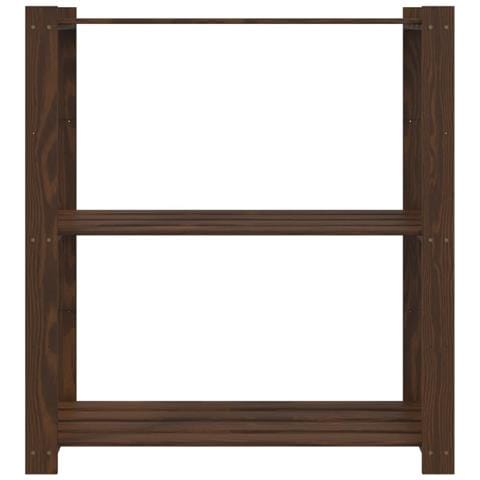 Scaffale A 3 Livelli Marrone 80x38x90 Cm In Legno Di Pino - Foto 3