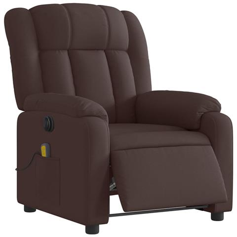 Poltrona Massaggio Reclinabile Elettrica Marrone Scuro Tessuto - Foto 2