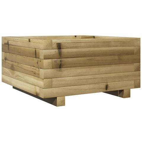Fioriera Da Giardino 50x50x26,5 Cm In Legno Di Pino Impregnato - Foto 2
