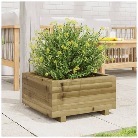 Fioriera Da Giardino 50x50x26,5 Cm In Legno Di Pino Impregnato - Foto 3