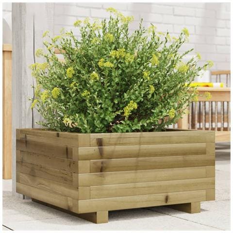 Fioriera Da Giardino 50x50x26,5 Cm In Legno Di Pino Impregnato - Foto 1