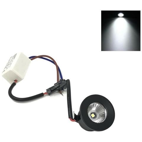 Faretto Led 1 W A Incasso Mini Punto Luce Bianca 6500 K Bordo Nero - Foto 1