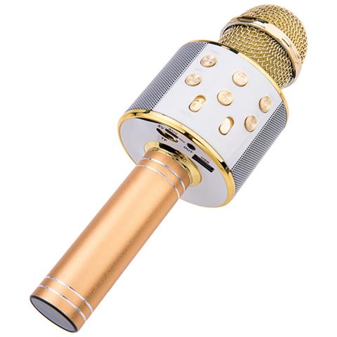 Microfono Karaoke Bluetooth Registrazione E Slot Per Scheda Micro-sd, Oro - Foto 1