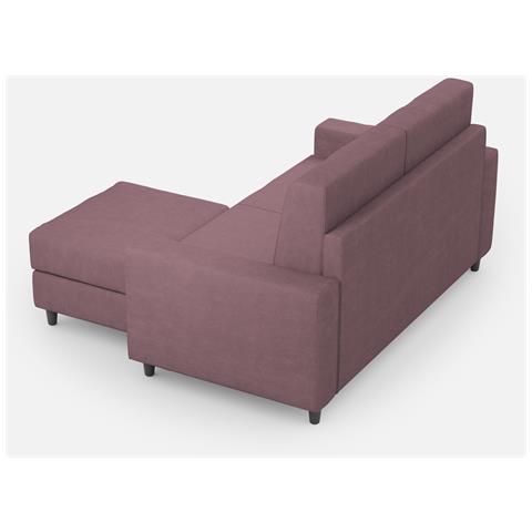 Divano Sakar 2 Posti (due Sedute Da 60cm) + Pouf Misure Esterne L. 148 P. 155 Colore Prugna - Foto 5