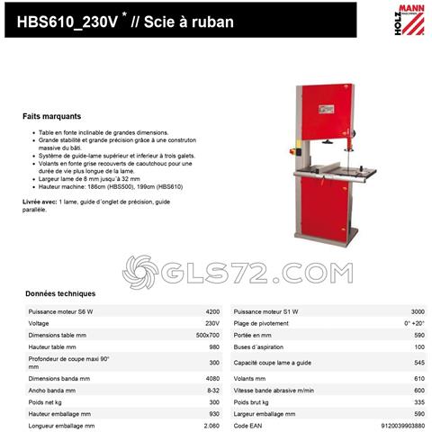 Sega A Nastro Con Tavolo Xl Holzmann Hbs610_230v - Foto 8