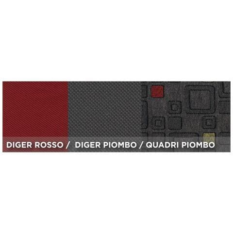 Serie Completa Coprisedili Personalizzati Fiat Panda 12> 5 Posti Post. Diviso Tess. Misto Cotone Quadri Grigio/rosso - Foto 2