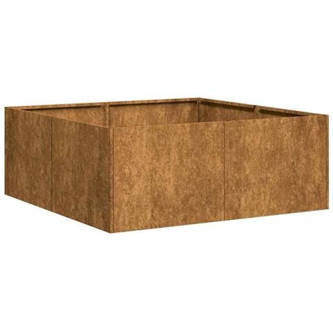 Fioriera Arrugginita 80x80x30 Cm In Acciaio Corten - Foto 2