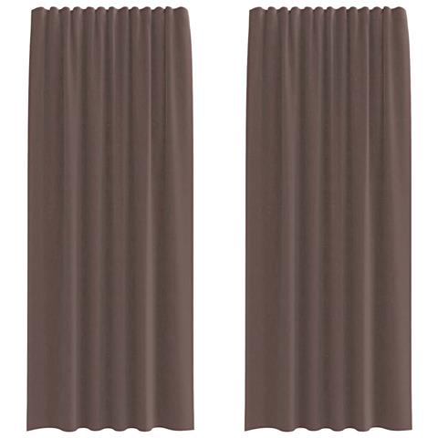 Tende In Voile Con Linguetta 2 Pz Marrone - Foto 1