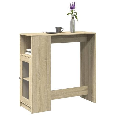 Tavolo Bar Con Rastrelliera Sonoma 101x40x103,5 Cm Multistrato - Foto 1