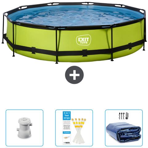 Piscina Fuori Terra - In Giro - 360x360x76 Cm - Groen - Include Accessori Coordinati Cb86 - Foto 1