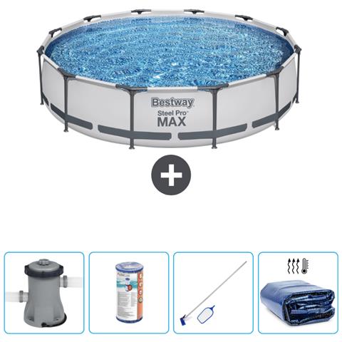 Piscina Fuori Terra - In Giro - 366x76 Cm - Grigio - Include Accessori Coordinati Cb57 - Foto 1