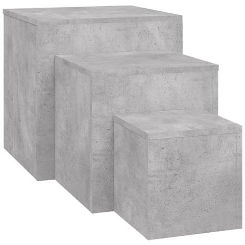 Tavolini 3 Pz Grigio Cemento In Truciolato - Foto 1