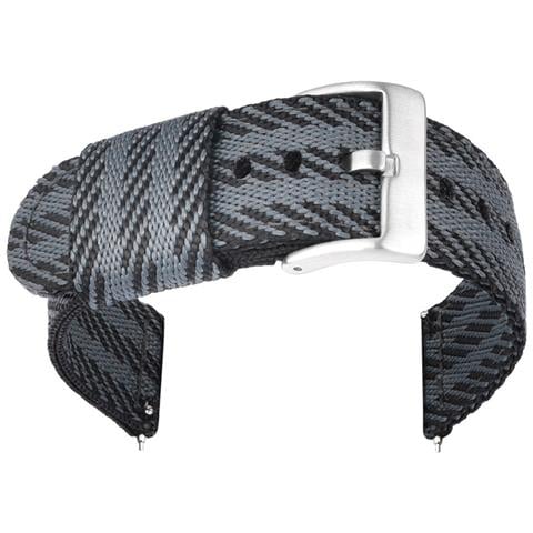 Elegante Cinturino Per Orologio In Nylon Da 24/22/20/18 Mm Con Fibbia Nera Silver 18 Mm - Foto 2