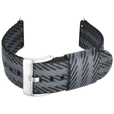 Elegante Cinturino Per Orologio In Nylon Da 24/22/20/18 Mm Con Fibbia Nera Silver 18 Mm - Foto 3