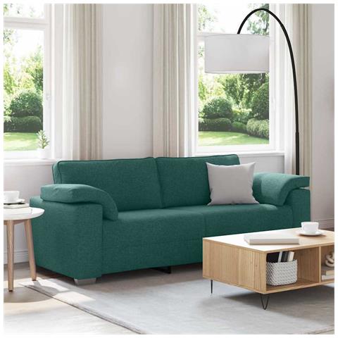 Divano a 3 posti Verde Scuro 178 cm in Tessuto - Foto 2