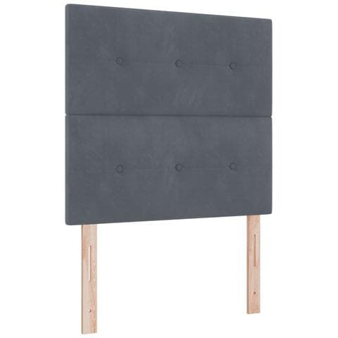 Testiera Button Tufted Grigio Scuro 80 cm in Velluto - Foto 1