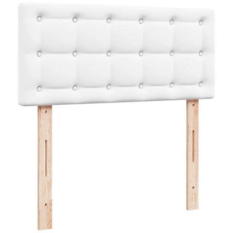 Letto Pouf con Materasso Bianco 100x200 cm Similpelle - Foto 9