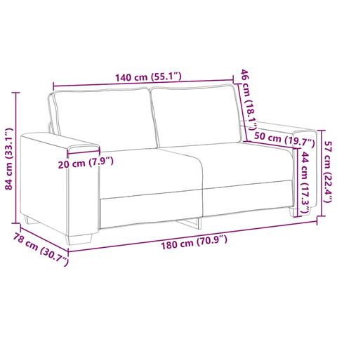 Divano a 2 posti Verde scuro 140 cm in tessuto - Foto 9
