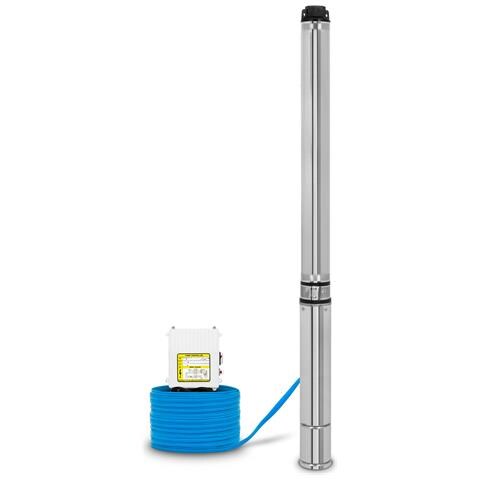 Pompa Per Pozzi Profondi 4"" In Acciaio Inox, Elettrica 2200w, Diametro Pompa 4 Pollici (10 Cm), Filetto Di Collegamento 1 1/2 Pollice, Cavo Di Alimentazione 20 M, Altezza Di Pompaggio Max 112 M, Con Filtro Per Sporco - Foto 1