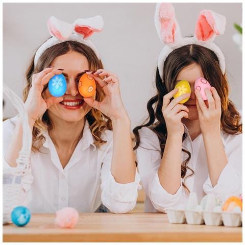 Uova Di Pasqua Decorate Da Appendere In Plastica Decorative 24 Pezzi 6 Cm - Foto 6