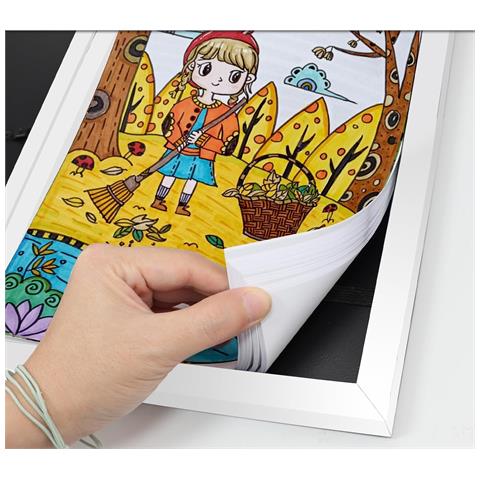 Cornice Per Foto Disegni Bambini A4 Legno Bianco 24 X 32.8 Cm - Foto 6