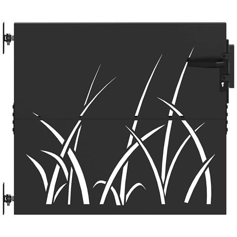 Cancello da giardino con blocco Nero 105 x 100 cm - Foto 1