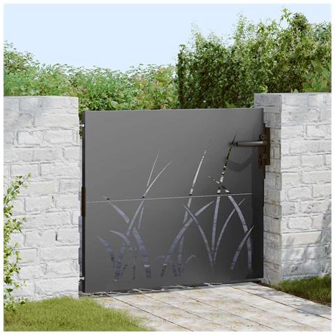 Cancello da giardino con blocco Nero 105 x 100 cm - Foto 2