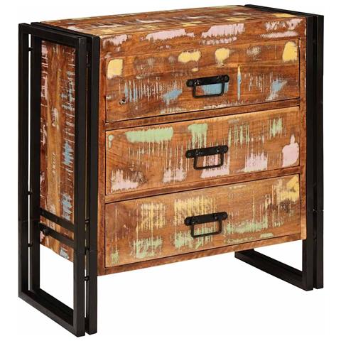 Credenza Marrone 66 x 33 x 70 cm legno massello di riciclo - Foto 1